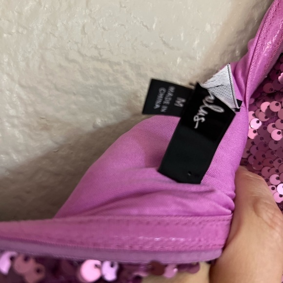 NWOT Prom Perfect Pink Sequin One-Shoulder Cutout Mermaid Maxi Dress - Picture 6 of 8